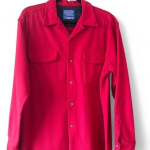 Pendleton Red Button-Up Wool Shirt